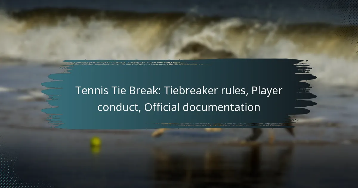 Tennis Tie Break: Tiebreaker rules, Player conduct, Official documentation