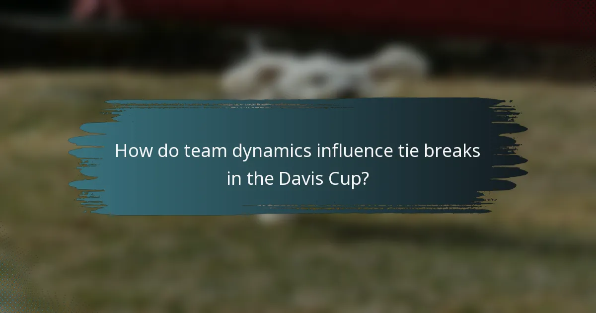 How do team dynamics influence tie breaks in the Davis Cup?
