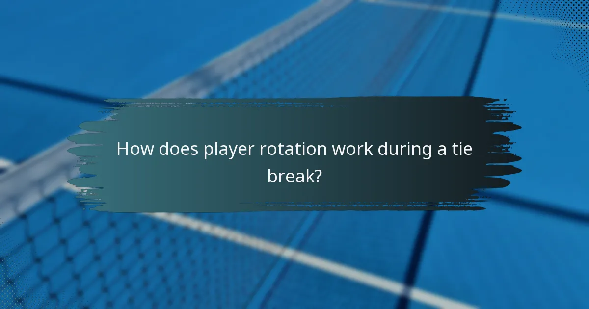 How does player rotation work during a tie break?