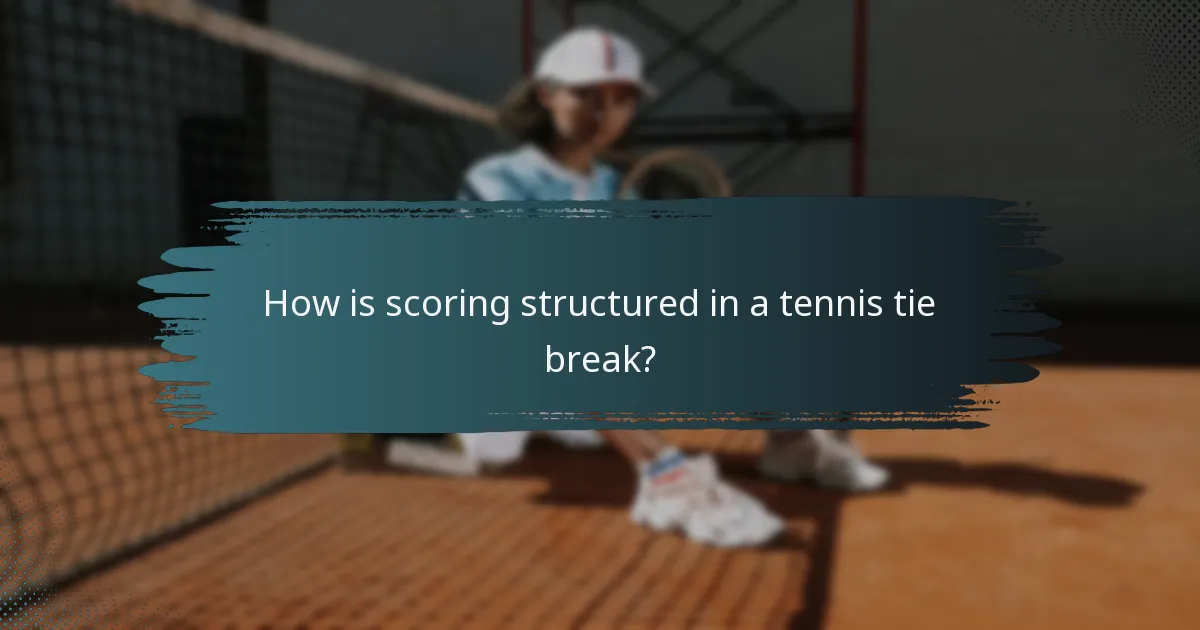 How is scoring structured in a tennis tie break?