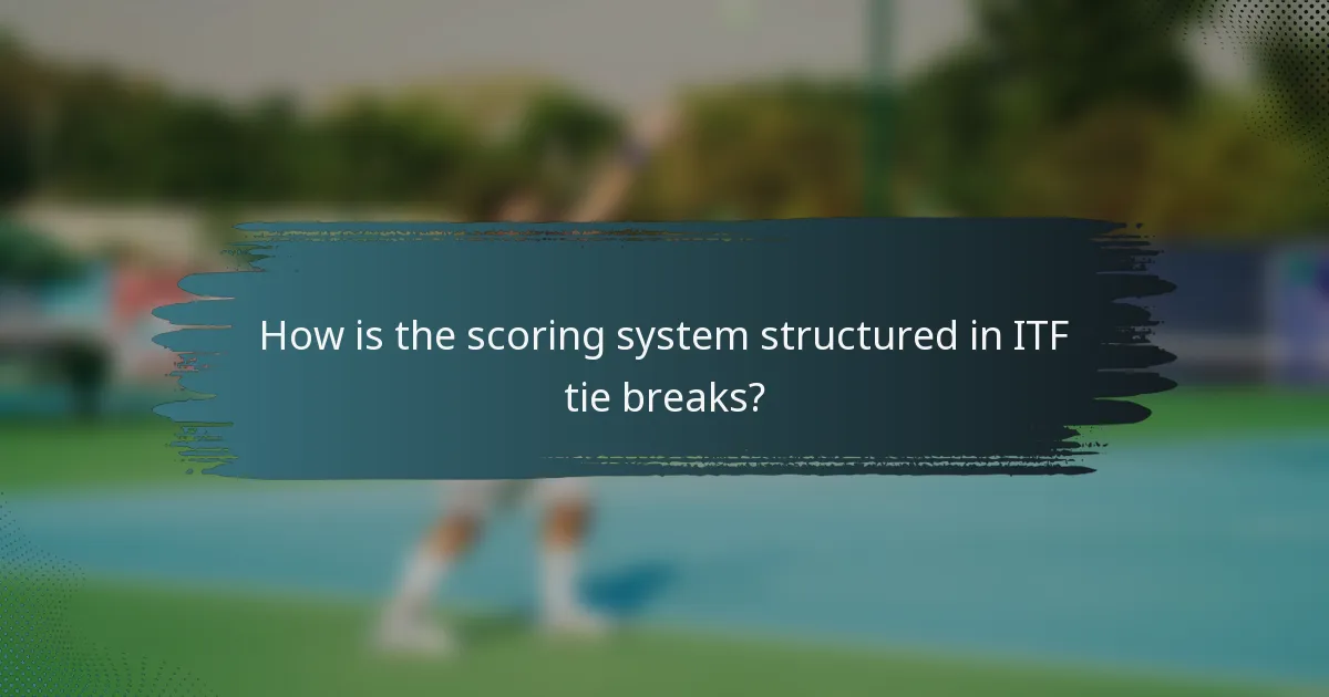How is the scoring system structured in ITF tie breaks?