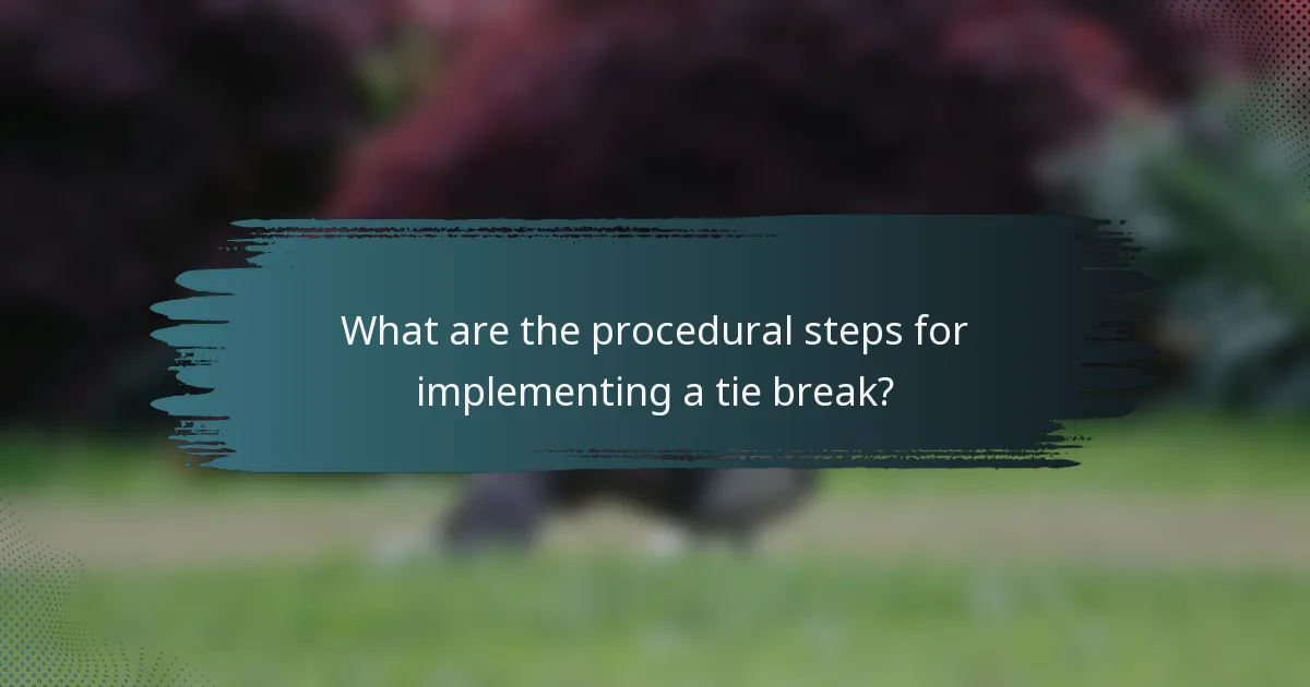 What are the procedural steps for implementing a tie break?